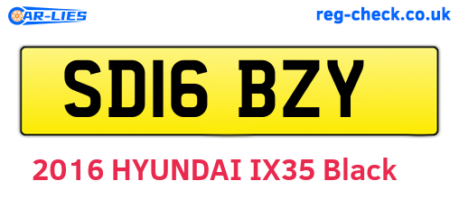 SD16BZY are the vehicle registration plates.