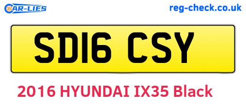 SD16CSY are the vehicle registration plates.