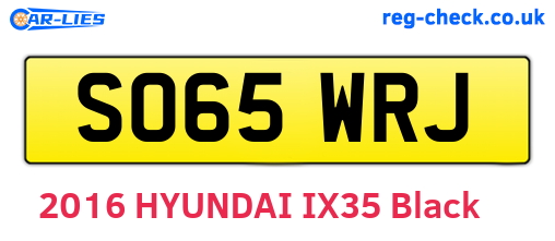 SO65WRJ are the vehicle registration plates.