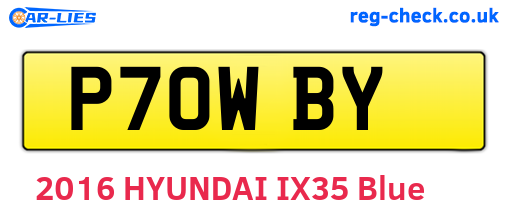 P70WBY are the vehicle registration plates.