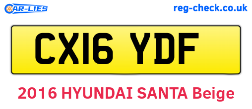 CX16YDF are the vehicle registration plates.