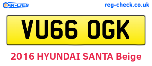 VU66OGK are the vehicle registration plates.