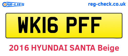 WK16PFF are the vehicle registration plates.