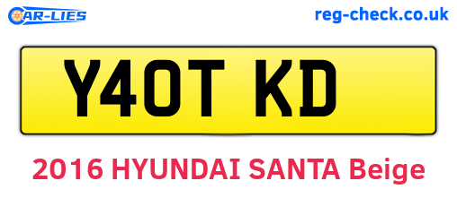 Y40TKD are the vehicle registration plates.