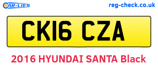 CK16CZA are the vehicle registration plates.
