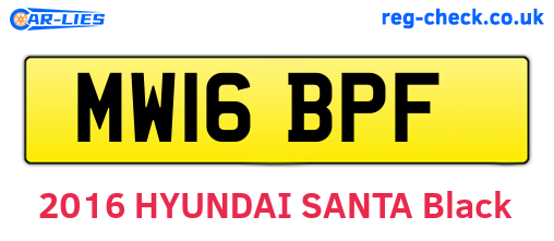 MW16BPF are the vehicle registration plates.