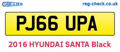 PJ66UPA are the vehicle registration plates.