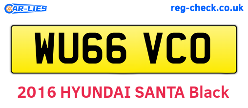 WU66VCO are the vehicle registration plates.