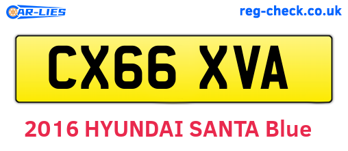 CX66XVA are the vehicle registration plates.