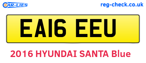EA16EEU are the vehicle registration plates.