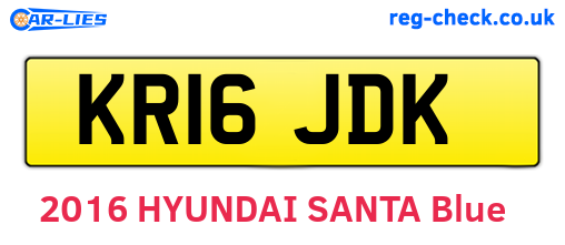 KR16JDK are the vehicle registration plates.