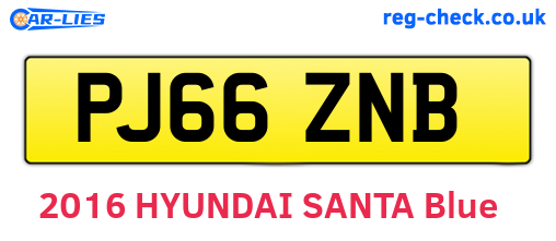 PJ66ZNB are the vehicle registration plates.