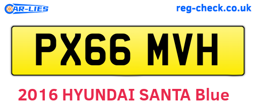 PX66MVH are the vehicle registration plates.