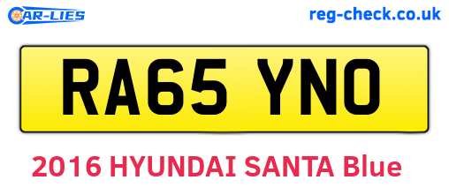 RA65YNO are the vehicle registration plates.