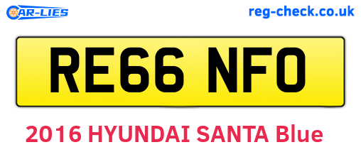 RE66NFO are the vehicle registration plates.
