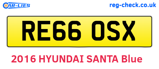 RE66OSX are the vehicle registration plates.