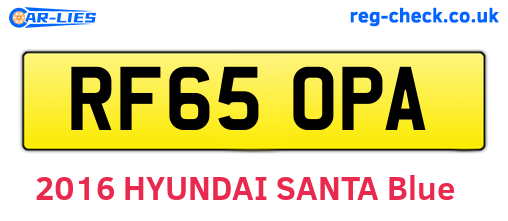RF65OPA are the vehicle registration plates.