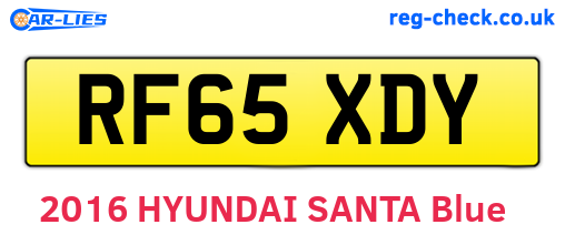 RF65XDY are the vehicle registration plates.
