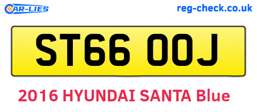 ST66OOJ are the vehicle registration plates.