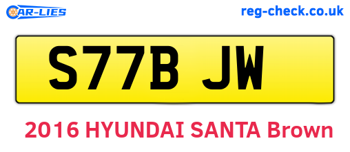 S77BJW are the vehicle registration plates.