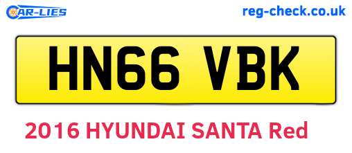 HN66VBK are the vehicle registration plates.