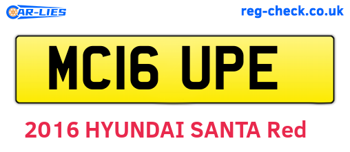 MC16UPE are the vehicle registration plates.