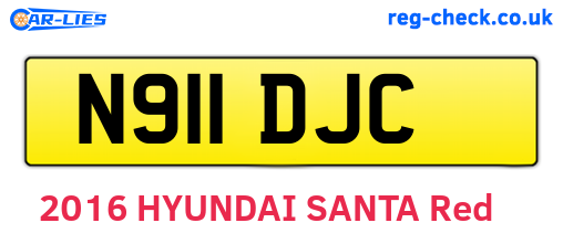 N911DJC are the vehicle registration plates.