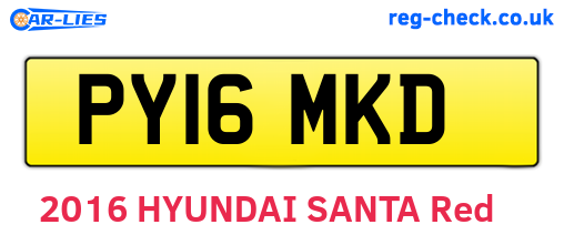 PY16MKD are the vehicle registration plates.