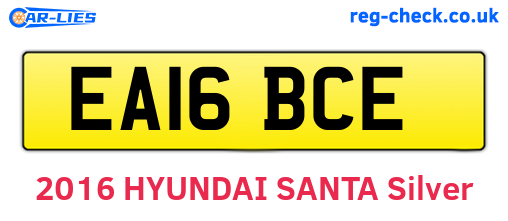 EA16BCE are the vehicle registration plates.