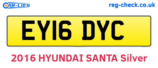 EY16DYC are the vehicle registration plates.