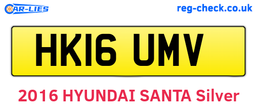 HK16UMV are the vehicle registration plates.