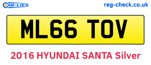 ML66TOV are the vehicle registration plates.