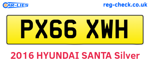 PX66XWH are the vehicle registration plates.
