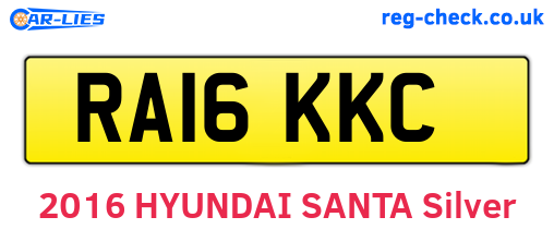 RA16KKC are the vehicle registration plates.