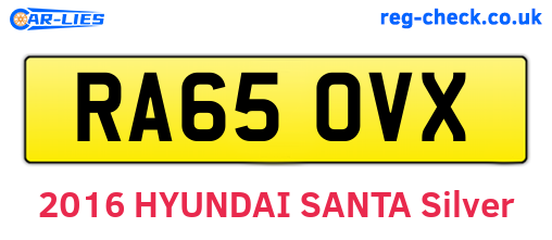 RA65OVX are the vehicle registration plates.