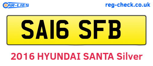 SA16SFB are the vehicle registration plates.