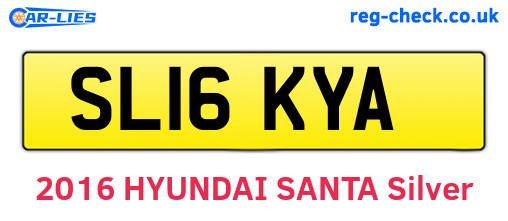 SL16KYA are the vehicle registration plates.