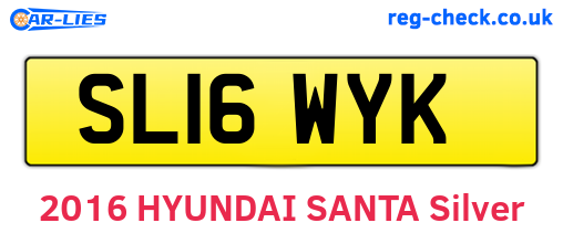 SL16WYK are the vehicle registration plates.