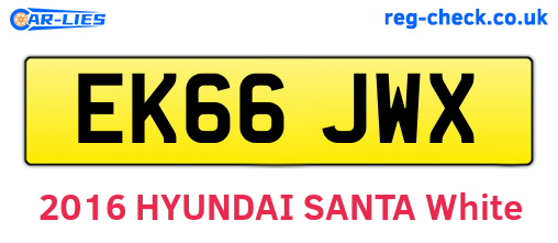 EK66JWX are the vehicle registration plates.