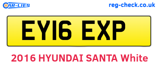 EY16EXP are the vehicle registration plates.