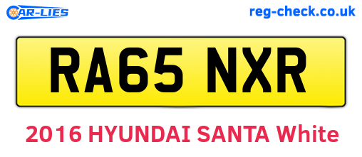 RA65NXR are the vehicle registration plates.