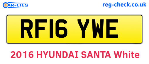 RF16YWE are the vehicle registration plates.