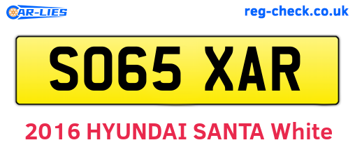 SO65XAR are the vehicle registration plates.