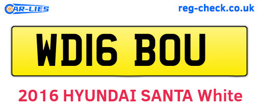 WD16BOU are the vehicle registration plates.