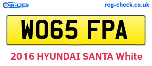 WO65FPA are the vehicle registration plates.