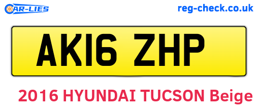 AK16ZHP are the vehicle registration plates.