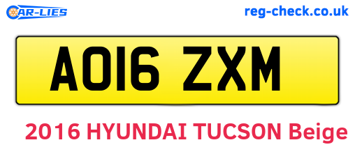 AO16ZXM are the vehicle registration plates.