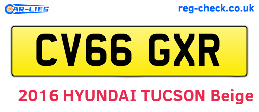CV66GXR are the vehicle registration plates.