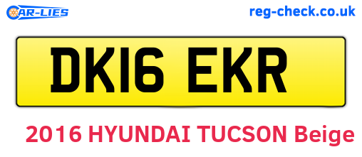 DK16EKR are the vehicle registration plates.