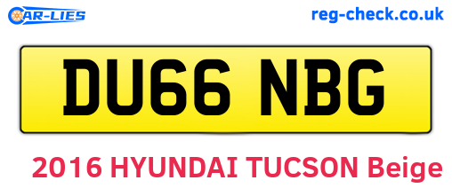 DU66NBG are the vehicle registration plates.